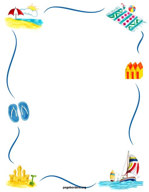 beach border clipart|free summer border clip art.